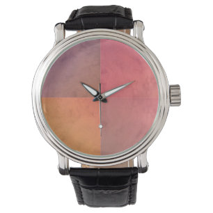 Rosa Orange Rotes Pastell-Wasserfarbenmuster Armbanduhr