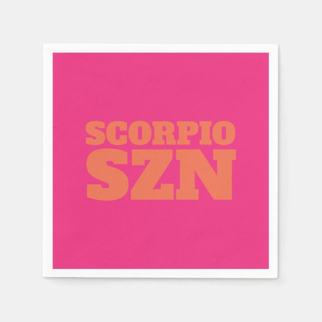 Rosa Orange Scorpio SZN Cool Serviette (Vorderseite)