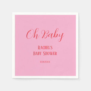 Rosa Orange Script Oh Baby Girl Baby Shooter Serviette