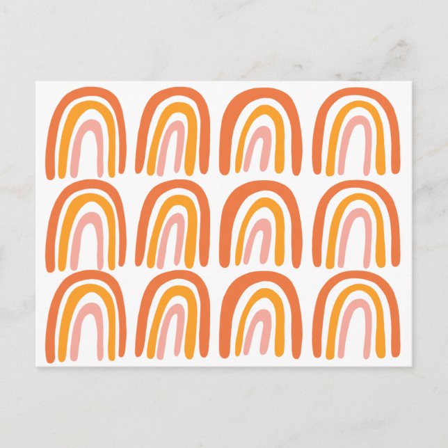 Rosa Orange Sweet Rainbow Pattern Postkarte (Vorderseite)