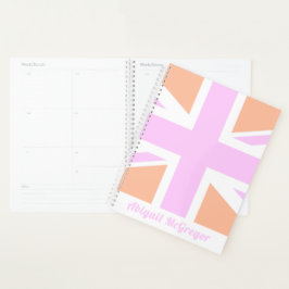 Rosa & Orange UK Flag / Union Jack | PERSONALISIER Planer