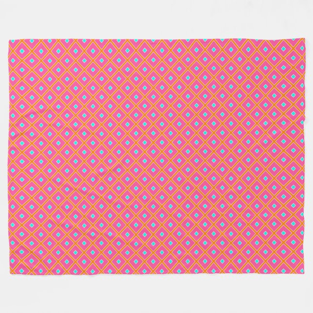 Rosa Orange und blaues Diamant Fleece Blanken (Vorderseite (Horizontal))