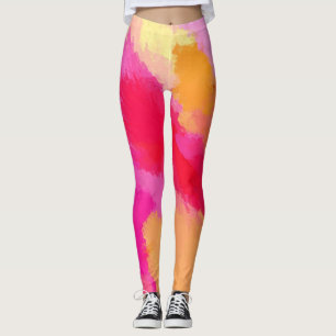 Rosa, orange und gelbe Farbe Leggings