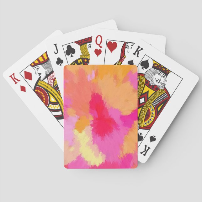 Rosa, orange und gelbe Farben Spielkarten (Rückseite)