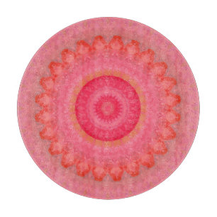 Rosa, orange und gelbe Mandala Schneidebrett