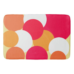 Rosa, orange und gelbe Polka-Punkte Badematte