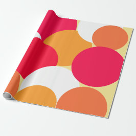 Rosa, orange und gelbe Polka-Punkte Geschenkpapier