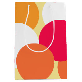 Rosa, orange und gelbe Polka-Punkte Mittlere Geschenktüte