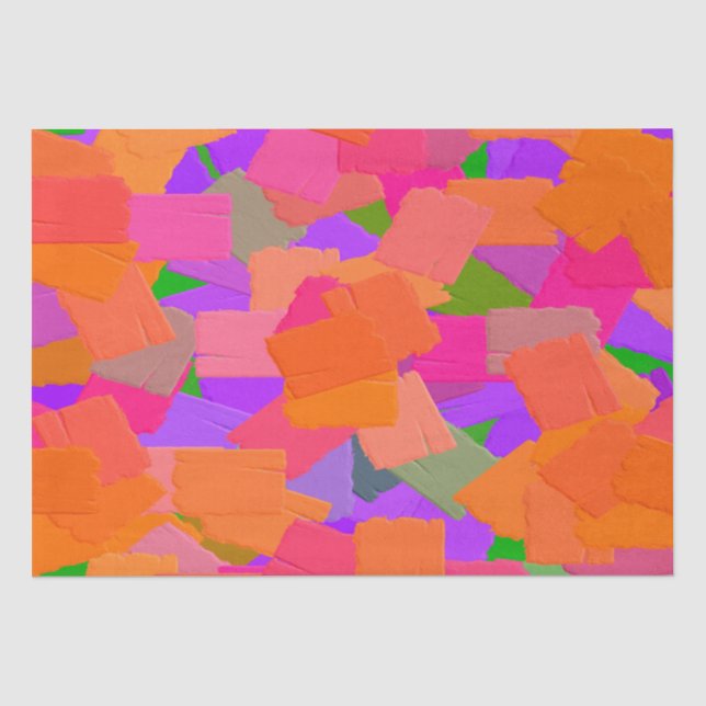 Rosa, orange und Lila Abstrakt Seidenpapier (Vorderseite)