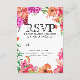Rosa Orange Watercolor Garden RSVP Karten