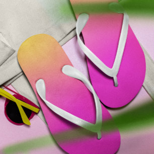 Rosa Orange Yellow Ombre Flip Flops
