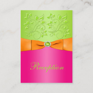 Rosa, orangefarbene, Limone florale Hochzeitskarte Begleitkarte