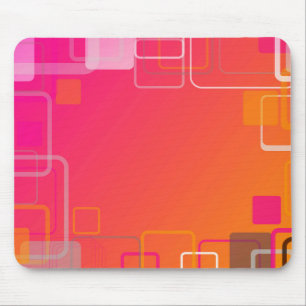 Rosa-orangefarbener Hintergrund mit bunten Quadrat Mousepad