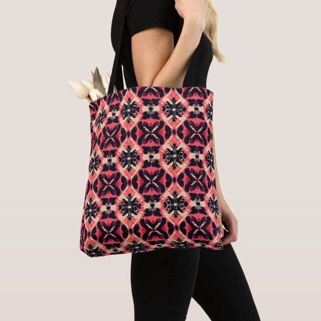 Rosa Orangefarbenes Abstraktes Muster Tasche (Von Nahem)