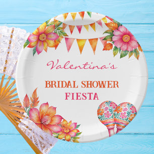 Rosa orangefarbenes Fiesta-Brautparty Pappteller