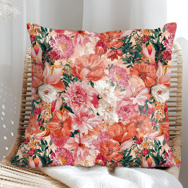 Rosa Orangefarbenes Muster Kissen