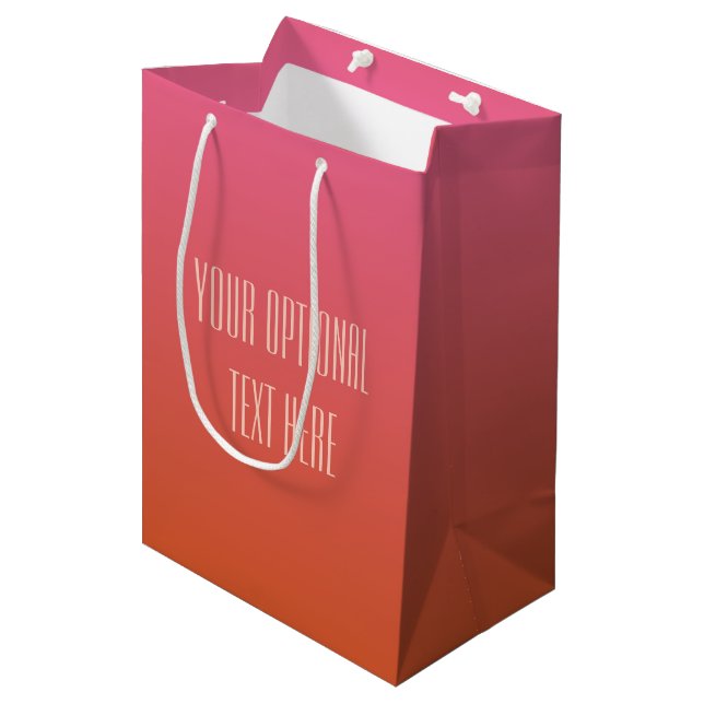 Rosa Orangenfarbene, individuelle Geschenktüten Mittlere Geschenktüte (Vorderseite Schrägansicht)