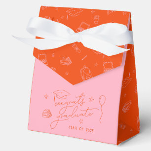 Rosa Orangenhandgezeichneter Personalisierter Absc Geschenkschachtel