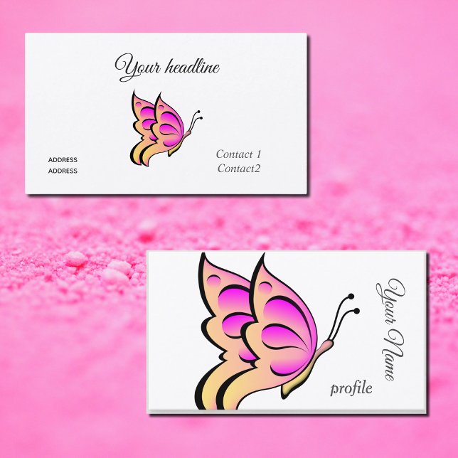 Rosa Orangenschmetterling Visitenkarte (Von Creator hochgeladen)