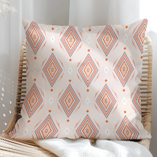 Rosa Orangerot Navajo Diamantmuster Kissen