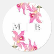 Rosa Orchid Blooms Monogram
