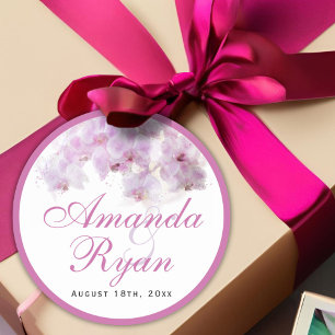 Rosa Orchid Blume Runder Aufkleber