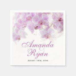 Rosa Orchid Blume Serviette