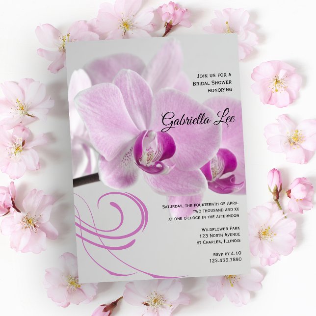 Rosa Orchid Elegance Bridal Dusche Einladung (Von Creator hochgeladen)