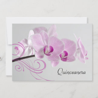 Rosa Orchid Elegance Quinceanera Einladung