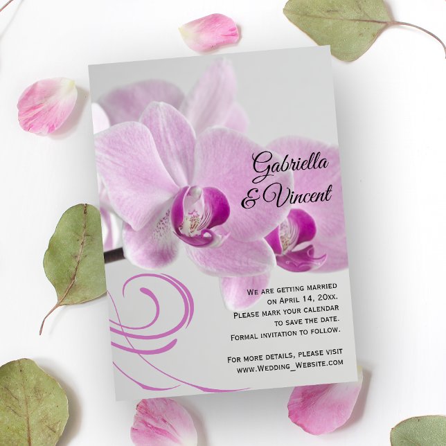 Rosa Orchid Elegance Wedding Save the Date Einladung (Von Creator hochgeladen)