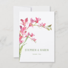 Rosa Orchid Elegant Wedding Dankeschön Karte
