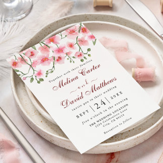 Rosa Orchid Florals Hochzeit Einladung