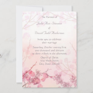 Rosa-Orchid-Hochzeit Einladung