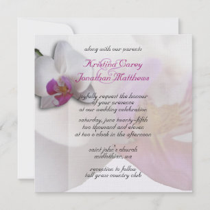Rosa Orchid Hochzeit Einladung 5,25x5,25