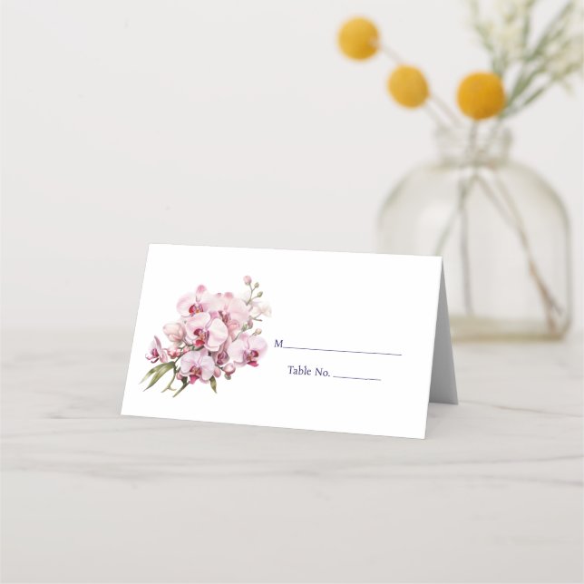 Rosa Orchid-Platzkarte Gästekarte Platzkarte (Vorderseite)