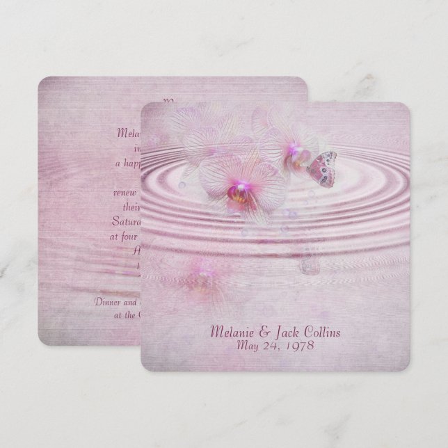 Rosa Orchid Ripple Wedding Vow Erneuerung Einladung (Vorne/Hinten)