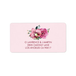 Rosa Orchid und Rose Adressaufkleber