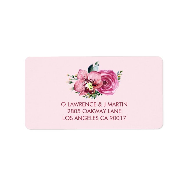 Rosa Orchid und Rose Adressaufkleber (Vorne)