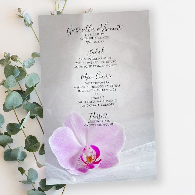 Rosa Orchid und Veil Wedding Menü (Von Creator hochgeladen)