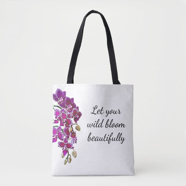 Rosa Orchid Wasserfarbe Totbeutel Tasche (Vorderseite)