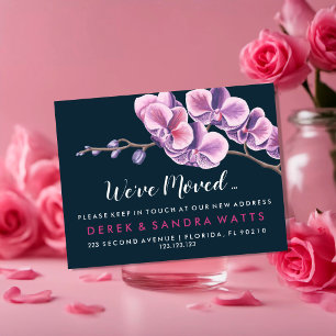 rosa Orchidee Adressänderung wir sind umgezogen Ankündigungspostkarte