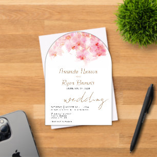 Rosa Orchidee Aquarell-Blume Florale Hochzeit  Acryleinladungen
