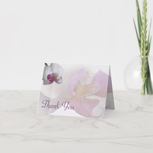 Rosa Orchidee danken Ihnen zu kardieren Dankeskarte (Vorderseite)