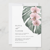 Rosa Orchideen auf der Monstera Tropical Paradise
