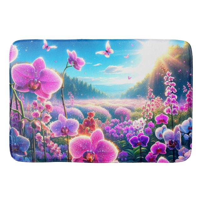 Rosa Orchideen Badematte (Vorderseite)