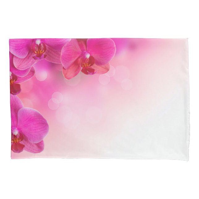 Rosa Orchideen-blühendes Kissenbezug-Set Kissenbezug (Vorderseite)