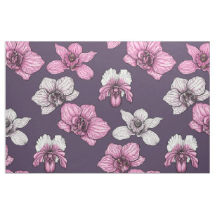 Rosa Orchideen-Blume Stoff