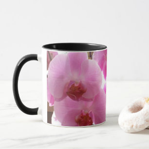 Rosa Orchideen-Blumen Tasse