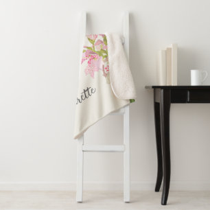 Rosa Orchideen-Blumendesign – Elegante botanische  Sherpadecke