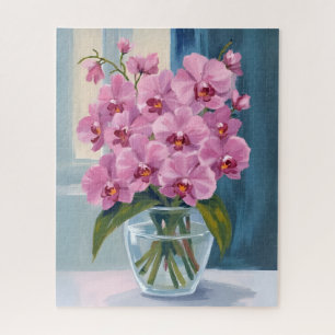 Rosa Orchideen-Blumenstrauß Aquarell